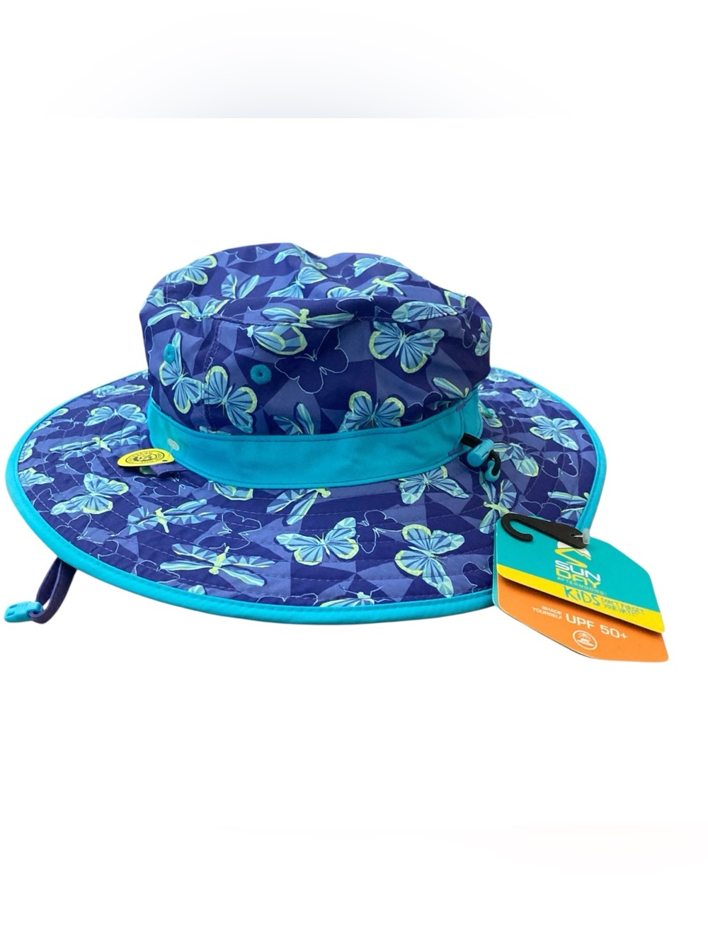 Sunday Afternoons Violet Butterfly Print UPF 50 Wide Brim Boonie Kids Hat